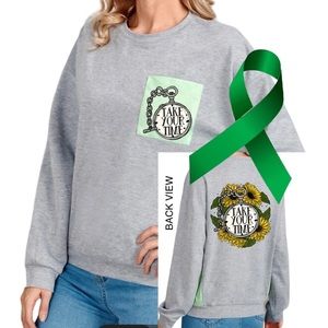 Take Your Time Mental Health graphic pullover raglan style sweatshirt XXL
